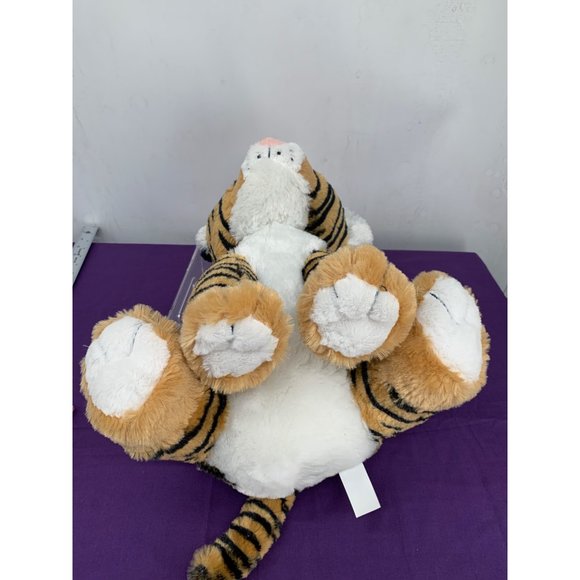 Bengal Tiger 14 Inch Hugfun Holiday Red Cable Knit Hat Pink Nose Gold Sparkle Ey - Picture 11 of 16